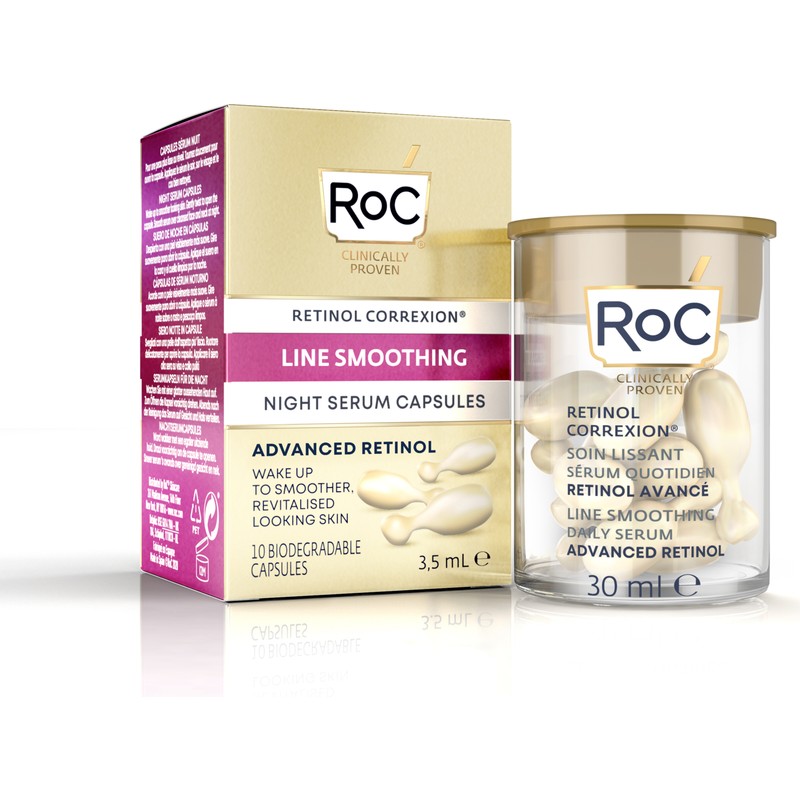 Roc Retinol Kapsül Serum - 10 Adet Tüm Cilt Tipleri İçin Gece Kullanımına Uygun Yenileyici Etki