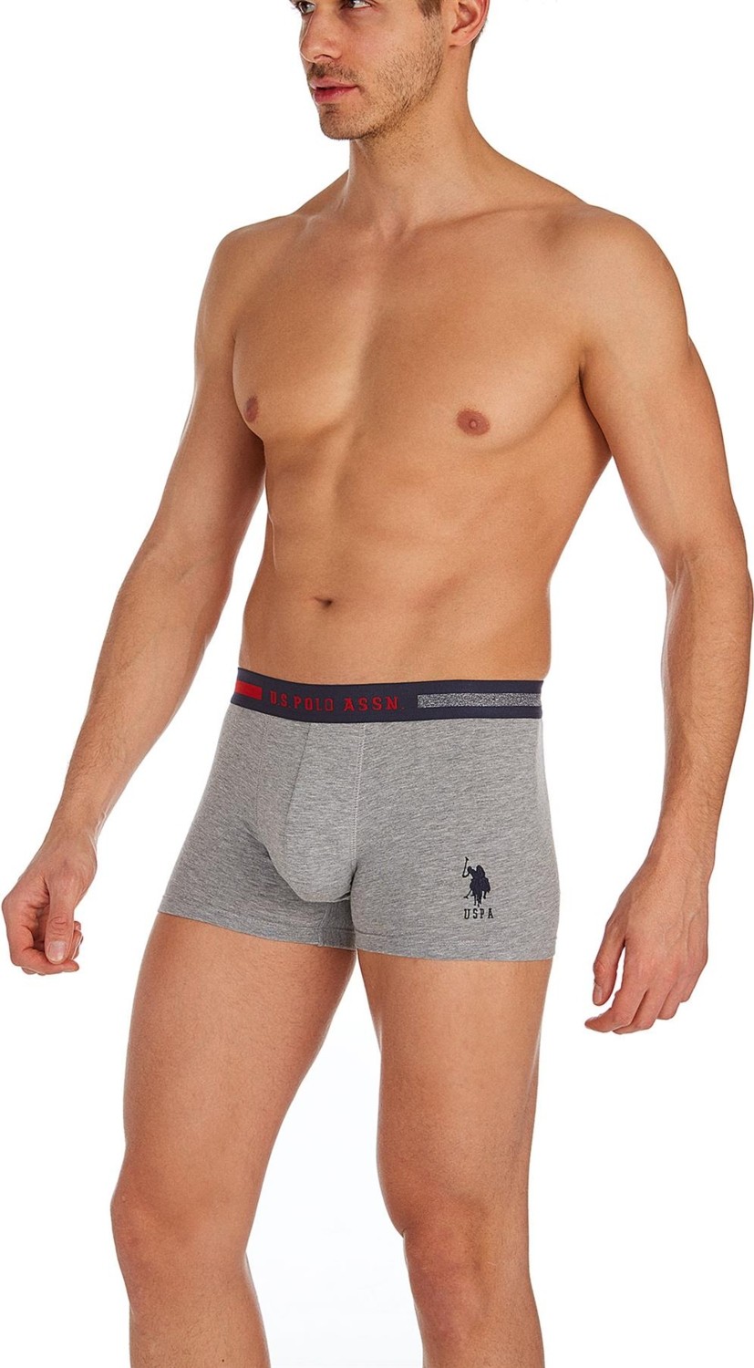 U.S. Polo Assn. Erkek Lacivert - Beyaz - Gri Melanj 3'lü Boxer 90004 görsel 5