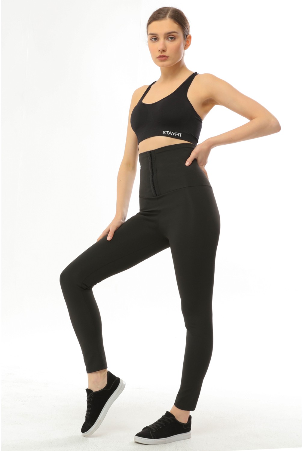 Stayfit Kadın Yüksek Bel Agraflı Sauna Fit Tayt - 1. Kalite Polymer Kumaş görsel 2