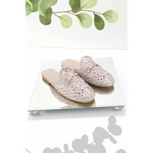 Bambi Bej Örgü  Kadın Terlik K04292766916