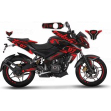Kaly Bajaj Pulsar 200 NS Naked Sport Design Sticker Set Siyah - Kırmızı