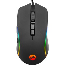 Everest SM-GX21 Starty RGB Oyuncu Mouse Örgü Kablolu 6400 DPI 7tuşlu Makrolu Mouse