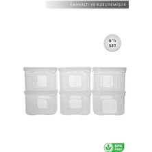 Aes Home Erzak Saklama Kabı Sızdırmaz Kapak 6'lı Set  Şeffaf