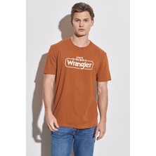 Wrangler Regular Fit Normal Kesim %100 Pamuk Bisiklet Yaka Karamel Tişört
