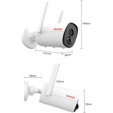 Heiman HM-620 Dahili Bataryalı 3mp Dış Ortam Solar Güneş Enerjili Akıllı Wifi Kamera -App Kontrol-