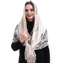 İhvan Online Narin Pamuk Tül Şal Krem 60X160