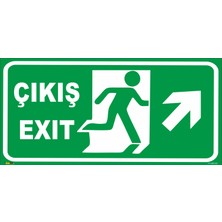 Exıt Çıkış (Sağ Yukarı Yön) Levhası