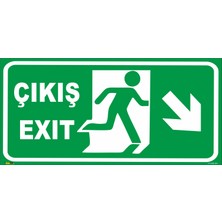 Exıt Çıkış (Sağ Aşağı Yön) Levhası