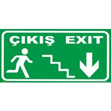 Çıkış Exıt (Aşağı Yön Merdiven) Levhası