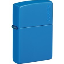 Zippo 48628 Sky Blue Logo Çakmak Mavi Renkli Premium Tasarım Pirinç Alaşım Benzinli Yakıt