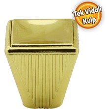 Badem10 Fonte Düğme Dolap Çekmece Kulpu Kulbu Plastik Gold Altın Tek Vidalı Kulp
