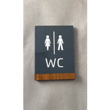 Wooden Serisi Minimal Wc Yönlendirme Levhası