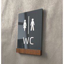 Wooden Serisi Minimal Wc Yönlendirme Levhası