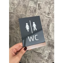 Wooden Serisi Minimal Wc Yönlendirme Levhası