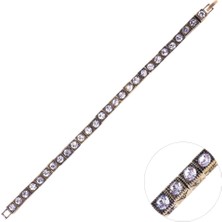 Nusnus Bronz Eskitme Bileklik Yuvarlak Swarovski Taşlı