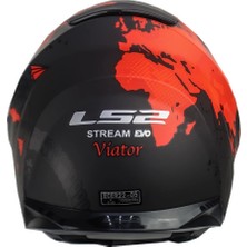 Ls2 Stream Evo Vıator Mat Siyah-Kırmızı Kask