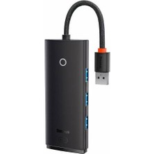 Baseus 0.25CM 5gbps Veri Aktarım 4 Portlu USB To USB 3.0 Dönüştürücü Çevirici Hub Tak Çalıştır