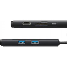 Baseus 20CM 100W 6 Port Type-C + Pd Çoğaltıcı Dönüştürücü Hub 5gbps Veri Aktarım 4K HDMI Type-C + Pd Hub Adaptör