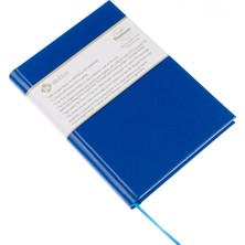 BİDEFTER Çizgili Defter - %100 El Yapımı, El Dikişi (İplik Dikiş) Özel Tasarım – Termo Deri Ciltli, “Benzersiz Ürün” A/5 Mavi