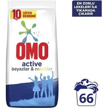 Omo Active Toz Çamaşır Deterjanı Beyazlar ve Renkliler 10 kg 66 Yıkama