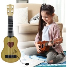 Çocuk Ukulele Gitar Oyuncak Beceri Yürümeye Başlayan Yürüyen Sarı 38X12.5CM Için Eğitim Öğrenme Oyuncak Geliştirme (Yurt Dışından)