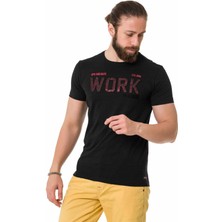 Cipo & Baxx CT734 Parça Dolgu Kabartma Siyah Tişört