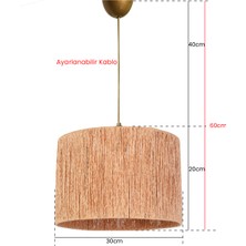 HMY Design Roue Sarkıt Avize Natural