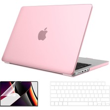 Novstrap Apple MacBook Pro 2021 M1 14.2 Inc A2442 Uyumlu Parlak Alt Üst Kılıf + Klavye Kılıfı + Film