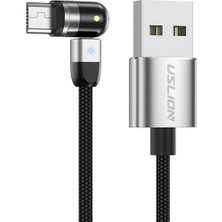 540 Manyetik Şarj USB Kablosu 360 180 Gümüş 0.5 M Mikro USB (Yurt Dışından)