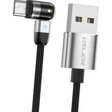 540 Manyetik Şarj USB Kablosu 360 180 Gümüş 0.5 M Mikro USB (Yurt Dışından)