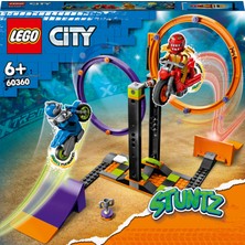 LEGO City Dönen Gösteri Yarışması 60360 - 6 Yaş ve Üzeri Çocuklar için 1 veya 2 Oyunculu Gösteri Motosikleti ve Minifigür İçeren Yaratıcı Oyuncak Yapım Seti (117 Parça)