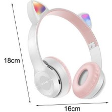 teknosepetim Kedili Kedi Cat Işıklı Rgb Kulaküstü Bluetooth Kulaklık P47M Aux Sd Card Girişli