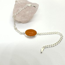 Ayla Gallery Jewelry Turuncu Akik Gümüş Doğaltaş  Bileklik