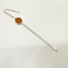 Ayla Gallery Jewelry Turuncu Akik Gümüş Doğaltaş  Bileklik