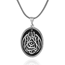 Stil Love Gümüş La Galiba Illallah Yazılı Gümüş Kolye