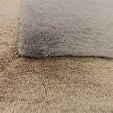 Dericibey Karamel ve Beyaz Peluş Seccade 80 x 120 cm
