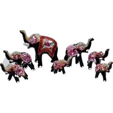 Dünyadan Hediyeler Dekoratif Yedili Bereket Filleri Polyester Şans Servet Hediye