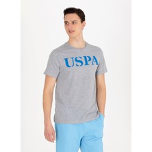 U.S. Polo Assn. Bisiklet Yaka Gri Melanj Erkek T-Shirt GeartIY023
