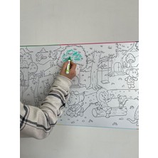 Akıllı Kağıt Statik Tutunma Özellikli Doya Doya Boyama 150X500 cm (Hayvanlar Alemi)