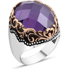 Amberkan Mor Zirkon Taşlı Erkek Yüzük