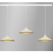 Demet Habek My Lights Mylights  120 cm Kasa Masa Üstü Sıralı Avize Sakıt Beyaz Avize 35CM Başlıklar