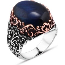 Amberkan Mavi Kaplan Gözü Erkek Yüzük