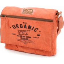 Old Cotton Cargo Salaş Kanvas Omuz Postacı Truncu Oranj Laptop Okul Seyahat Günlük Vintage Çanta