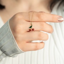 Kayra Mücevher Kiraz Mineli Altın Kolye AK297