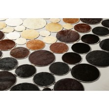 Dericibey Karamel Rengi & Krem Doğal Dana Derisi Puantiyeli Halı 80 x 150 cm