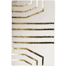 Dericibey Gold Varaklı Beyaz Peluş Halı 80 x 150 cm
