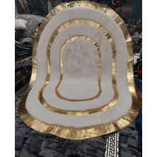 Dericibey Gold Varaklı Oval Peluş Halı & Paspas 80 x 150 cm