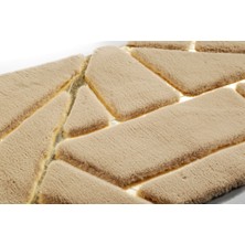 Dericibey Gold Varaklı Krem Peluş Halı 80 x 150 cm