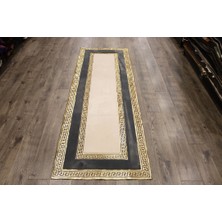 Dericibey Gold Varaklı Gri & Krem Peluş Halı 80 x 150 cm