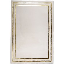 Dericibey Gold Varaklı Krem Peluş Halı 80 x 150 cm